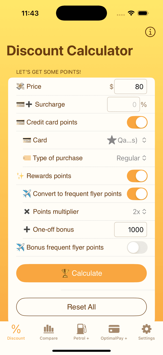 Discount Calculator Input Screen