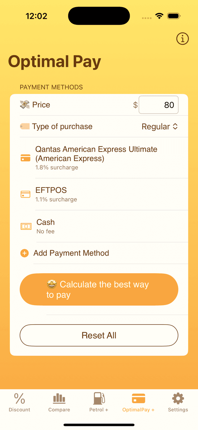Optimal Pay Input Screen