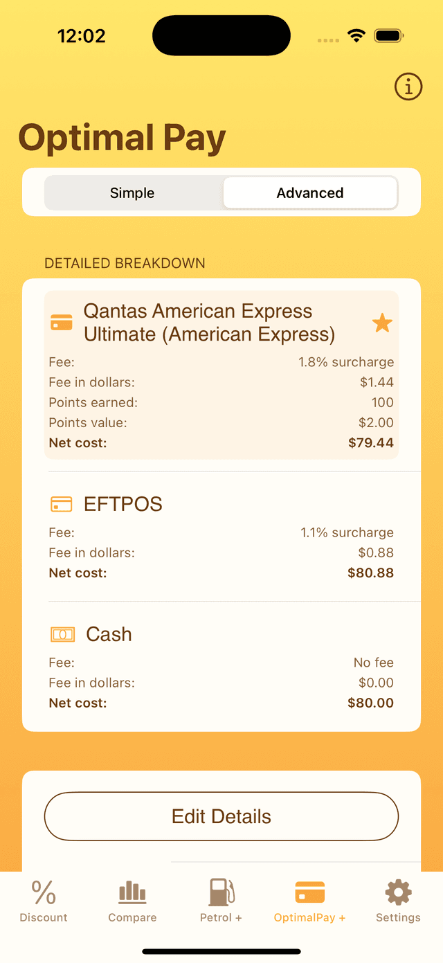 Optimal Pay Advanced Output